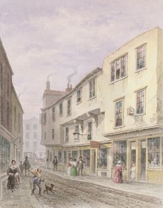 レザーレーンの入り口にある古い家、1857 作： Thomas Hosmer Shepherd