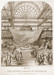 1854年6月10日にビクトリア女王がシデナムにクリスタルパレスをオープン 作： Thomas Hosmer Shepherd