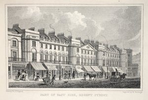 イーストサイドの一部、リージェントストリート、「ロンドンと19世紀の環境」パブから。 Jones und Co.、1827-1829 作： Thomas Hosmer Shepherd