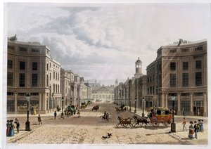 J.ブラック（fl.1791-1831）によって刻まれたピカデリーのリージェントストリート、パブ。 1822アッカーマンの「芸術のリポジトリ」（アクアチント） 作： Thomas Hosmer Shepherd
