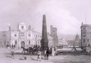 貧しい盲学校とベツレヘム病院、c1851-55。 作： Thomas Hosmer Shepherd