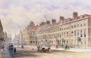 クイーンスクエアの南側、1851年 作： Thomas Hosmer Shepherd