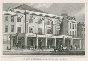サリー・シアター、ブラックフライヤーズ・ロード、ロンドン（彫刻 作： Thomas Hosmer Shepherd
