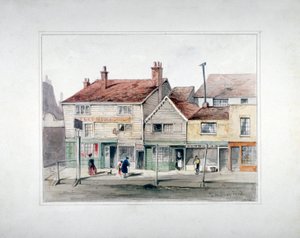 1835年頃、ロンドン、イズリントンのアッパー・ストリートにあるザ・ヘア・アンド・ハウンズ・インと店先。 作： Thomas Hosmer Shepherd