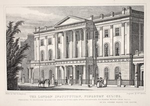 ロンドン機関、フィンズベリーサーカス、「ロンドンと19世紀の環境」パブから。 Jones und Co.、1827-1829 作： Thomas Hosmer Shepherd