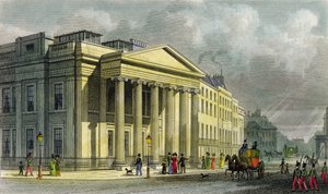 トーマス・バーバー（1768-1843）によって彫刻された新しい医師、ポールモール、東の彫刻（色の彫刻） 作： Thomas Hosmer Shepherd