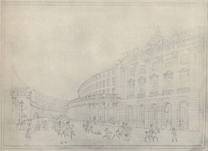 クアドラント、リージェントストリート、1822年、1920年 作： Thomas Hosmer Shepherd