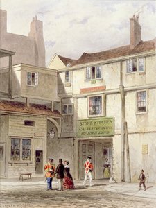 タワーの有名な食堂 - ストーン キッチンと呼ばれる - 1827 年に取り壊された (水彩画) 作： Thomas Hosmer Shepherd