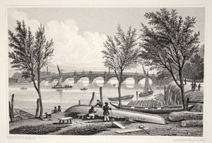 ミルバンクの「ボクソール橋」、「ロンドンと19世紀の周辺」パブ。 Jones und Co.、1827-1829 作： Thomas Hosmer Shepherd