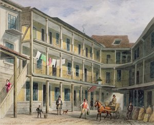 Blue Boar Innヤードの眺め、No.30 Aldgate、c.1850 作： Thomas Hosmer Shepherd
