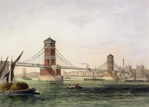 ジャンジャコット（1806-c.43）1854によって刻まれた東からのハンガーフォード橋の眺め 作： Thomas Hosmer Shepherd