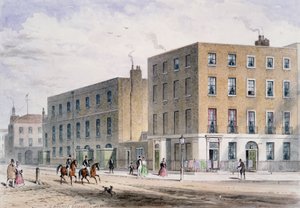 ソーホースクエアとカトリックチャペルの眺め、1850年 作： Thomas Hosmer Shepherd