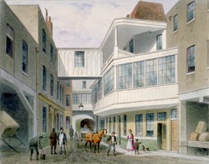 Cross Keys Tavern、Wood Street、City of London、c1850 の眺め。 作： Thomas Hosmer Shepherd