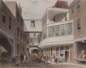 クロスキーの居酒屋、ウッドストリートの眺め、1850年頃（紙にトイレ） 作： Thomas Hosmer Shepherd