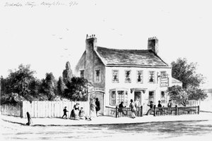 1860-1859年のパディントンのヨークシャースティンゴパブリックハウスの眺め（図） 作： Thomas Hosmer Shepherd