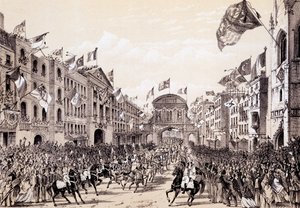 1855年4月19日、ナポレオン3世とエウジェニー女王の街訪問