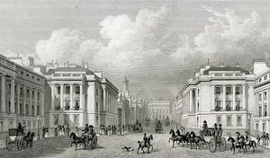 ウォーターループレイスとリージェントストリートの一部、1828 作： Thomas Hosmer Shepherd