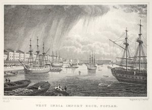 西インドのドック、犬の島、ロンドン出身で、19世紀のパブにあります。 Jones und Co.、1827-1829 作： Thomas Hosmer Shepherd