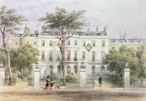 プリヴィガーデン（1788〜1850）1851年のロバートピール卿の家の西側正面 作： Thomas Hosmer Shepherd