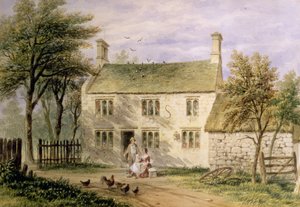 アイザックニュートンの発祥の地、ウールストンプ、グランサム 作： Thomas Hosmer Shepherd