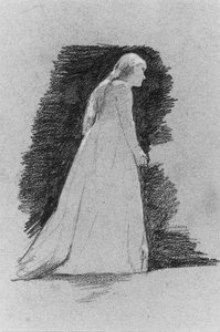 立っている女性、カリフォルニア州。 1881-82。 作： Thomas Hovenden