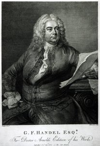 ジョージフレデリックヘンデル（1685-1759）、ウィリアムブロムリー（1769-1842）によって刻まれた、アーノルド博士の彼の（ヘンデル）作品の出版物、パブ。 1789