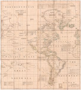 ジェフリーズによる大西洋太平洋地図 作： Thomas Jefferys