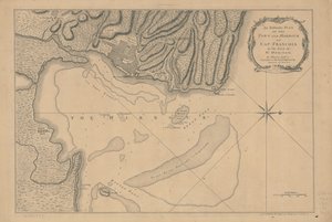 セント・ドミンゴ島のキャップ・フランソワの町と港の本格的な平面図。LOC 73695949 作： トーマス・ジェフリーズ