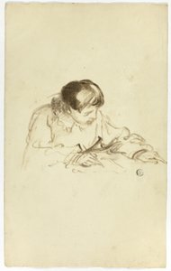 男の子の執筆またはスケッチ 作： Thomas Jones Barker