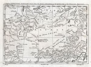 イエズス会の調査とキリロー氏のロシア帝国地図から作成した西韃靼の地図。