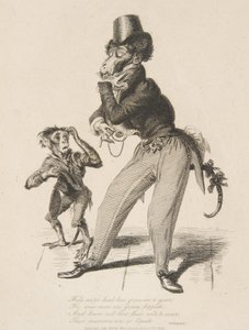 モンキー ダンディ、モンキー アナ、またはミニチュアの男性、1828 年 7 月、1828 年 7 月。 作： Thomas Landseer