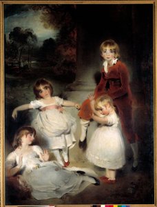 ジョン・アンガースタインの子供たちトーマス・ローレンス卿（1769-1830）の絵画 19世紀 日1,95x1,46m。 作： Thomas Lawrence