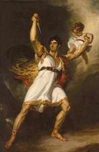 ジョン・フィリップ・ケンブル（1757-1823）の肖像画、フルレングス、シェリダンのピザロのローラ（キャンバスに油彩） 作： Thomas Lawrence