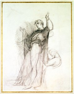 ハムレットとしてのジョン・フィリップ・ケンブルの肖像（紙にチョーク） 作： Thomas Lawrence