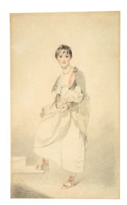 フランシス・ハミルトン夫人の肖像（1795-1860）（黒と赤のチョーク） 作： Thomas Lawrence