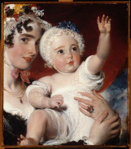 プリシラ、バージッシュ夫人、息子のホンを抱く。ジョージ・フェイン、1820 作： Thomas Lawrence