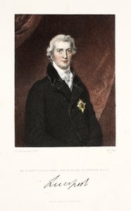 右名誉ロバートバンクスジェンキンソン、リバプール伯爵、KG und C.、パブ。 1830年（手描きの彫刻） 作： Thomas Lawrence
