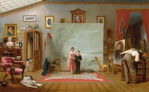 肖像画のあるインテリア、カリフォルニア州。 1865年。