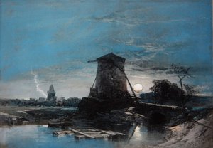 月夜のオランダの風景 作： Thomas Leeson the Elder Rowbotham
