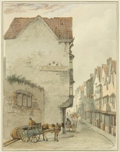 裏通りから南を見る（水彩・紙 作： Thomas Leeson the Elder Rowbotham