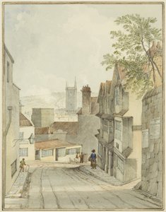 聖ミカエルの丘の底（水彩・紙 作： Thomas Leeson the Elder Rowbotham