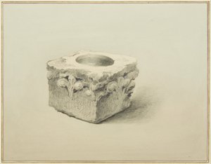 バックストリートの「Three Sugar Loaves」の下で見つけたフォント（鉛筆・水彩・紙 作： Thomas Leeson the Elder Rowbotham