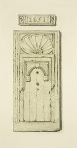 ウエスト・ストリートの「ラム・イン」の大戸口の半分（紙に水彩画 作： Thomas Leeson the Elder Rowbotham