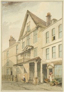 ブロードプレインとゴートアレーの角の家（水彩・紙 作： Thomas Leeson the Elder Rowbotham