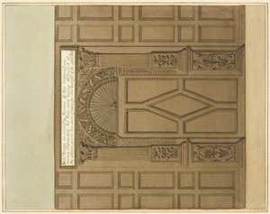 造幣局（現サン・ピエトロ病院）の大広間の内扉（水彩・紙 作： Thomas Leeson the Elder Rowbotham