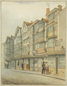 ブロードストリートを見上げる」（水彩・紙 作： Thomas Leeson the Elder Rowbotham