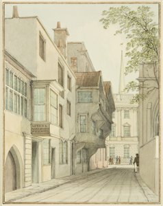 スモールストリートから交換所を見る（水彩・紙 作： Thomas Leeson the Elder Rowbotham