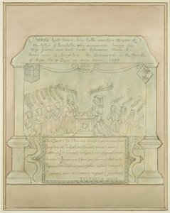 バーネット教会のジョン・キュートの壁画タブレット 作： Thomas Leeson the Elder Rowbotham