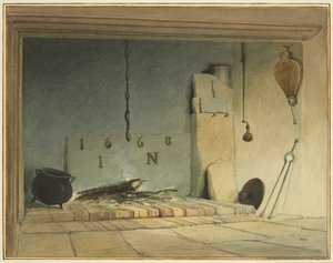 ファームハウスの古い暖炉（バーズコートの一部 作： Thomas Leeson the Elder Rowbotham
