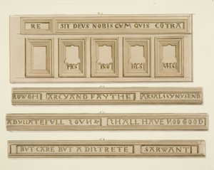 46 Baldwin Street」のパネルと碑文（水彩・紙 作： Thomas Leeson the Elder Rowbotham